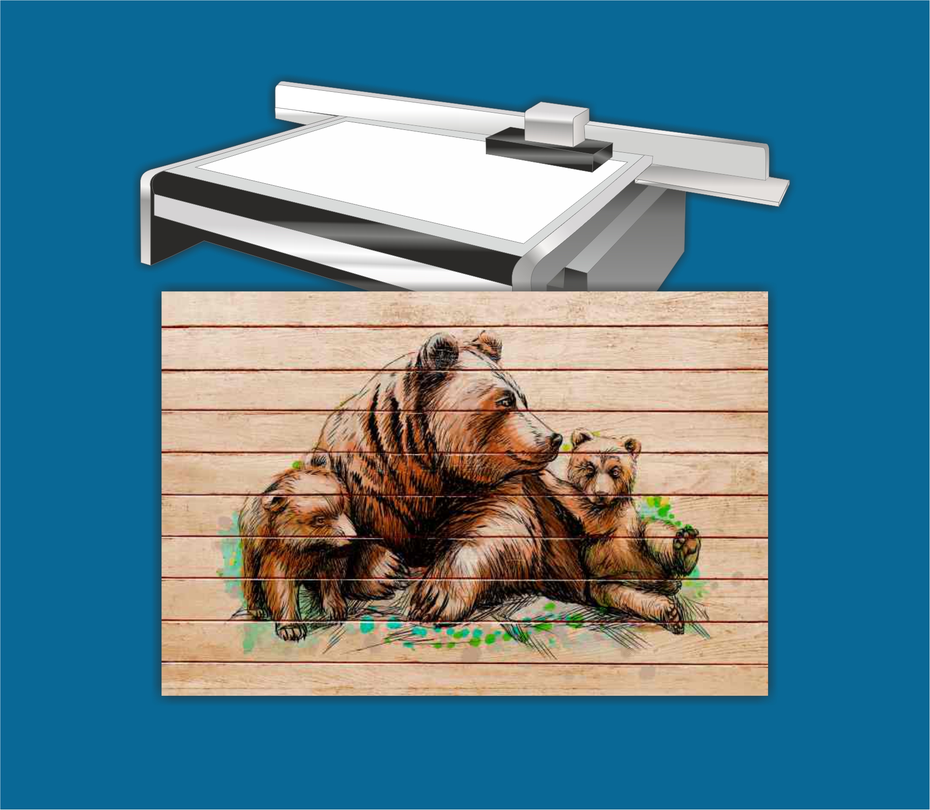 Печать на дереве